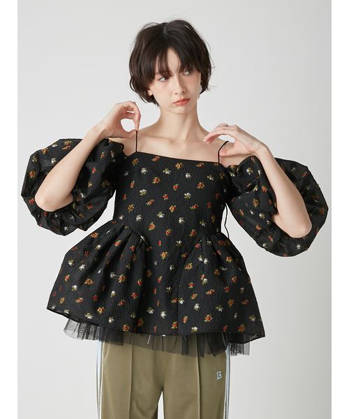 LILY BROWN（リリーブラウン）の「3way ペプラムトップス（シャツ/ブラウス・レディース・ライトグレー/ライトブルー/ブラック・F）」の10枚目の写真