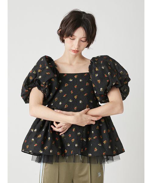 LILY BROWN（リリーブラウン）の「3way ペプラムトップス（シャツ/ブラウス・レディース・ライトグレー/ライトブルー/ブラック・F）」の18枚目の写真