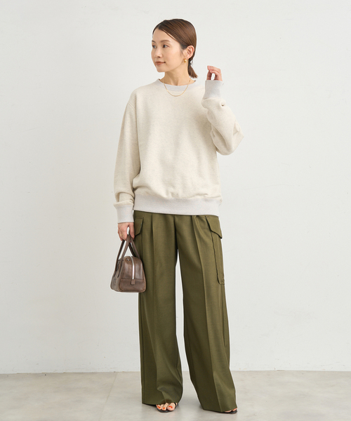 IENA（イエナ）の「《追加2》LOOPWHEELER for IENA 別注 C/N SWEAT スウェット（スウェット・レディース・チャコールグレー/アイボリー・FREE）」の4枚目の写真