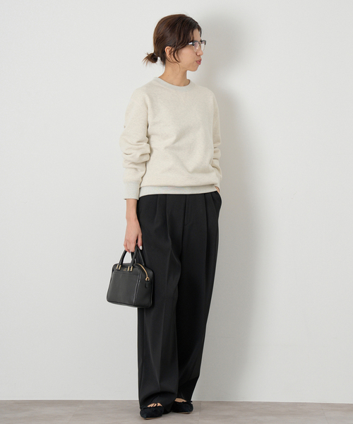 IENA（イエナ）の「《追加2》LOOPWHEELER for IENA 別注 C/N SWEAT スウェット（スウェット・レディース・チャコールグレー/アイボリー・FREE）」の5枚目の写真