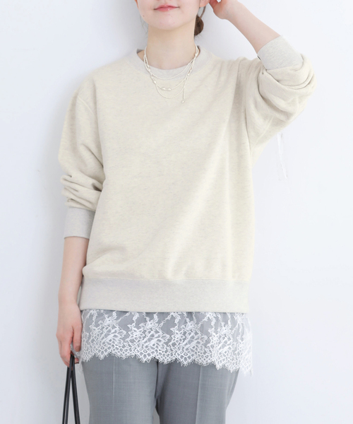 IENA（イエナ）の「《追加2》LOOPWHEELER for IENA 別注 C/N SWEAT スウェット（スウェット・レディース・チャコールグレー/アイボリー・FREE）」の13枚目の写真