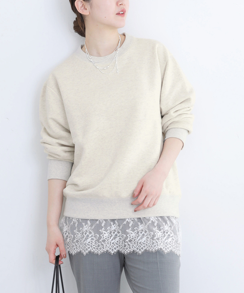 IENA（イエナ）の「《追加2》LOOPWHEELER for IENA 別注 C/N SWEAT スウェット（スウェット・レディース・チャコールグレー/アイボリー・FREE）」の14枚目の写真