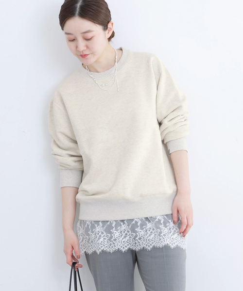 IENA（イエナ）の「《追加2》LOOPWHEELER for IENA 別注 C/N SWEAT スウェット（スウェット・レディース・チャコールグレー/アイボリー・FREE）」の15枚目の写真