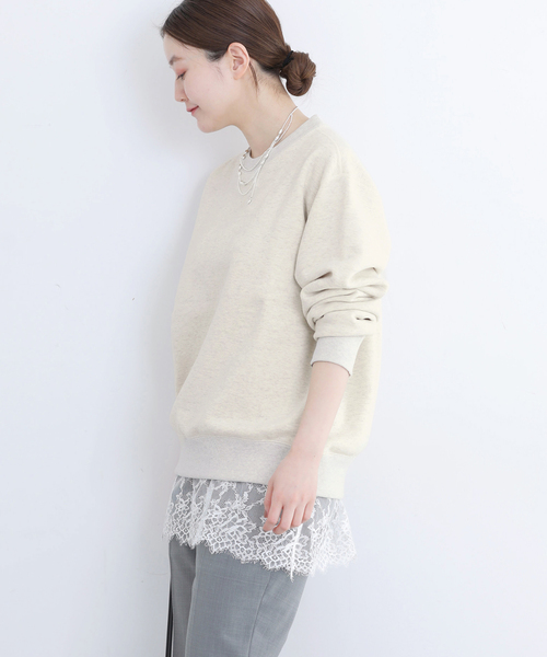 IENA（イエナ）の「《追加2》LOOPWHEELER for IENA 別注 C/N SWEAT スウェット（スウェット・レディース・チャコールグレー/アイボリー・FREE）」の16枚目の写真