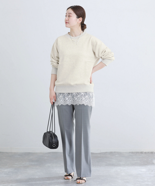 IENA（イエナ）の「《追加2》LOOPWHEELER for IENA 別注 C/N SWEAT スウェット（スウェット・レディース・チャコールグレー/アイボリー・FREE）」の19枚目の写真