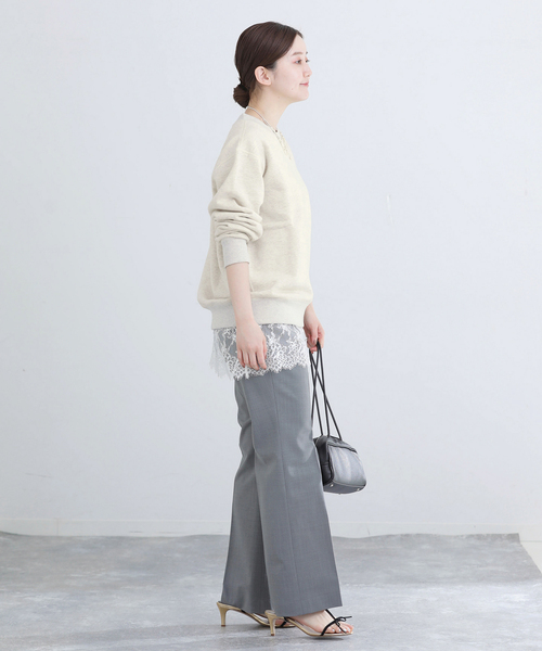 IENA（イエナ）の「《追加2》LOOPWHEELER for IENA 別注 C/N SWEAT スウェット（スウェット・レディース・チャコールグレー/アイボリー・FREE）」の20枚目の写真