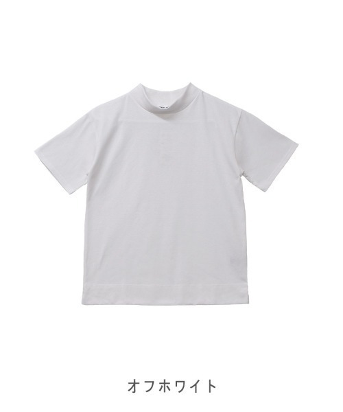 CLOTHY（クロシィ）の「【ジャケットの中にインナーにもgood！】TC天竺プチハイT（Tシャツ/カットソー・レディース・オフホワイト/グレー/ブラック/ブラウン・MEDIUM）」の12枚目の写真