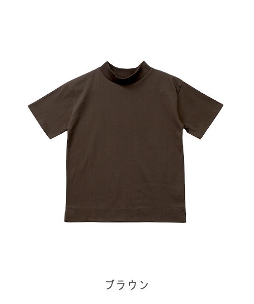 CLOTHY（クロシィ）の「【ジャケットの中にインナーにもgood！】TC天竺プチハイT（Tシャツ/カットソー・レディース・オフホワイト/グレー/ブラック/ブラウン・MEDIUM）」の13枚目の写真