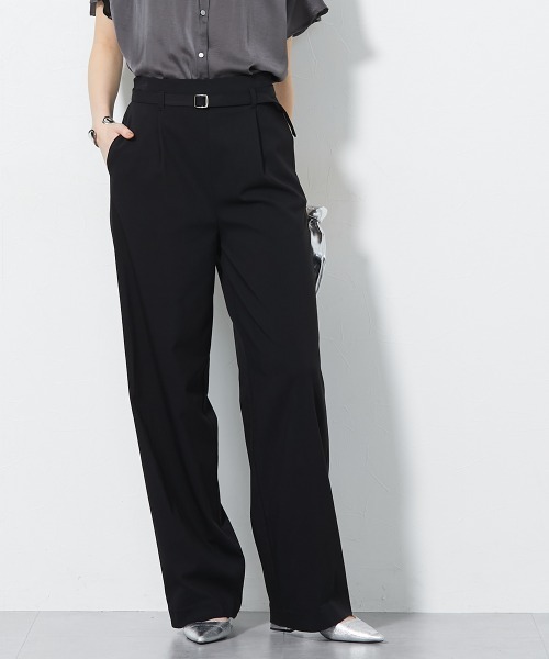 slattgir(スラットジール)の「高身長 ハイパーストレッチベルト付パンツ(接触冷感・UVカット)(トールサイズ)(その他パンツ・レディース・ブラック/ベージュ・T3L/TLL/TM/T5L/T4L/TL)」の3枚目の写真