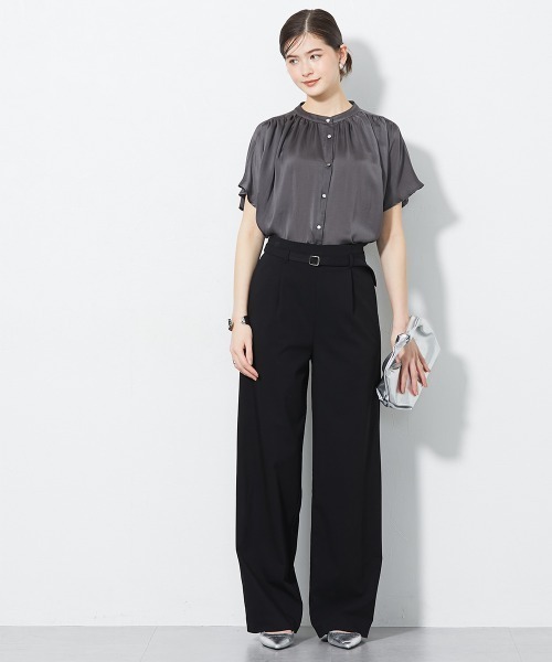 slattgir(スラットジール)の「高身長 ハイパーストレッチベルト付パンツ(接触冷感・UVカット)(トールサイズ)(その他パンツ・レディース・ブラック/ベージュ・T3L/TLL/TM/T5L/T4L/TL)」の4枚目の写真