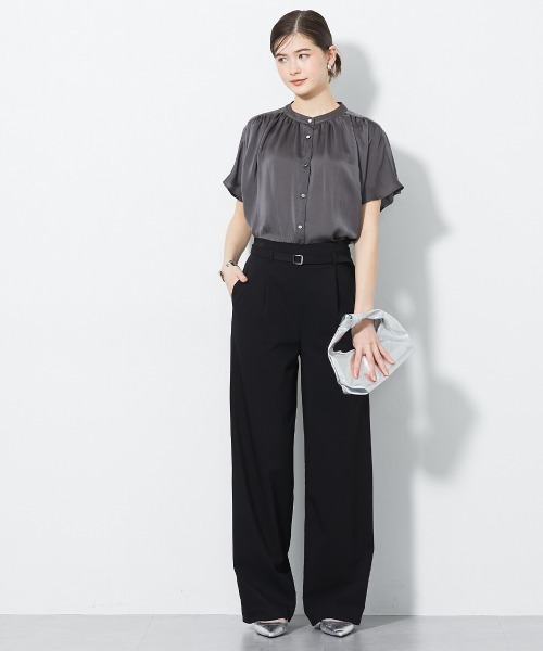 slattgir(スラットジール)の「高身長 ハイパーストレッチベルト付パンツ(接触冷感・UVカット)(トールサイズ)(その他パンツ・レディース・ブラック/ベージュ・T3L/TLL/TM/T5L/T4L/TL)」の5枚目の写真