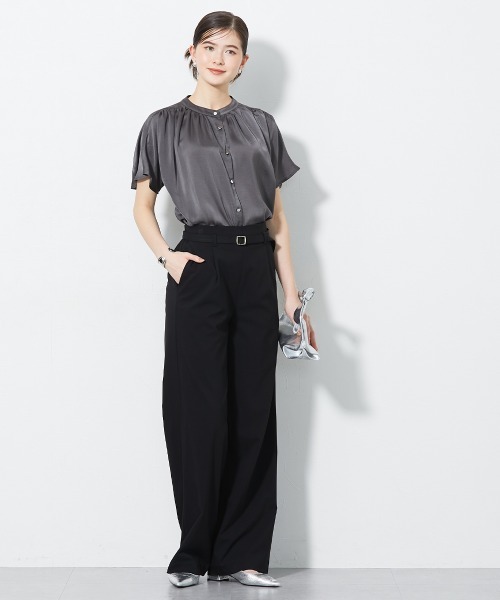 slattgir(スラットジール)の「高身長 ハイパーストレッチベルト付パンツ(接触冷感・UVカット)(トールサイズ)(その他パンツ・レディース・ブラック/ベージュ・T3L/TLL/TM/T5L/T4L/TL)」の6枚目の写真