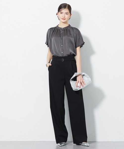 slattgir(スラットジール)の「高身長 ハイパーストレッチベルト付パンツ(接触冷感・UVカット)(トールサイズ)(その他パンツ・レディース・ブラック/ベージュ・T3L/TLL/TM/T5L/T4L/TL)」の7枚目の写真