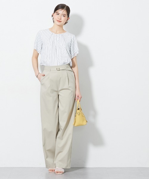 slattgir(スラットジール)の「高身長 ハイパーストレッチベルト付パンツ(接触冷感・UVカット)(トールサイズ)(その他パンツ・レディース・ブラック/ベージュ・T3L/TLL/TM/T5L/T4L/TL)」の8枚目の写真