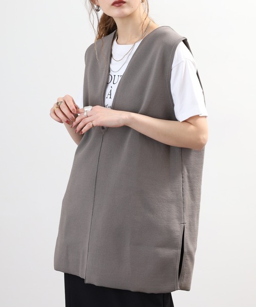 FUNALIVE(ファンアライブ)の「comoely closet 揺れる深Vニットジレ(その他トップス・レディース・ブラック/ブラウン・S-M/L-XL)」の11枚目の写真