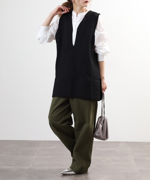 FUNALIVE(ファンアライブ)の「comoely closet 揺れる深Vニットジレ(その他トップス・レディース・ブラック/ブラウン・S-M/L-XL)」の9枚目の写真