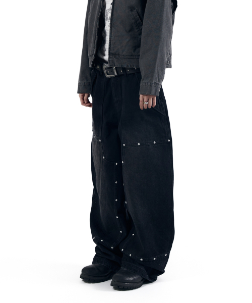AAKAM(アーカム)の「Steve Double Knee Denim Pants (Black)(デニムパンツ・レディース・その他・1/2)」の1枚目の写真