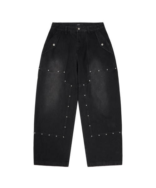 AAKAM(アーカム)の「Steve Double Knee Denim Pants (Black)(デニムパンツ・レディース・その他・1/2)」の2枚目の写真