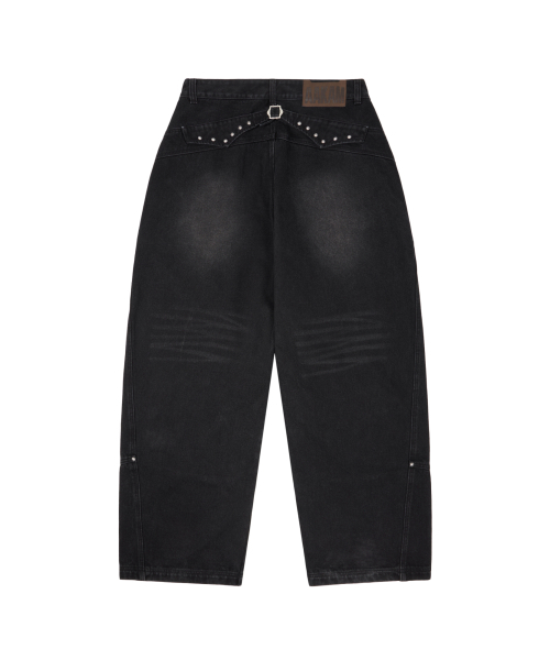 AAKAM(アーカム)の「Steve Double Knee Denim Pants (Black)(デニムパンツ・レディース・その他・1/2)」の3枚目の写真