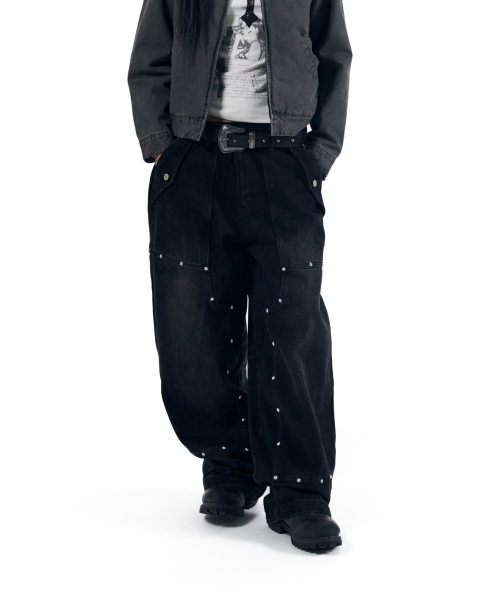 AAKAM(アーカム)の「Steve Double Knee Denim Pants (Black)(デニムパンツ・レディース・その他・1/2)」の5枚目の写真