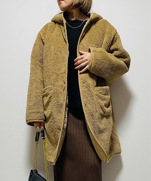 リバーシブルキルト×ボアコート