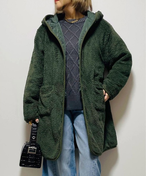 リバーシブルキルト×ボアコート