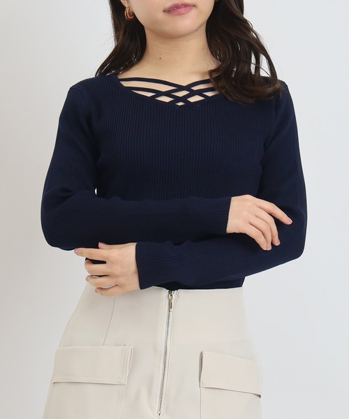 ASTORIA ODIER(アストリアオディール)の「ダイヤモンドネックニット(ニット/セーター・レディース・ミント/ネイビー/ラベンダー/ホワイト・MEDIUM/LARGE)」の17枚目の写真