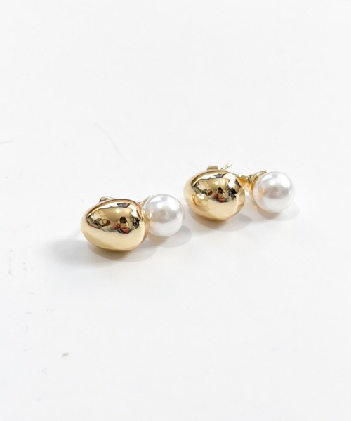 yu-ka（ユーカ）の「YU-KA:パールキャッチ 2WAYピアス Pearl catch 2way pierce（ピアス（両耳用）・レディース・シルバー/ゴールド・FREE）」の3枚目の写真