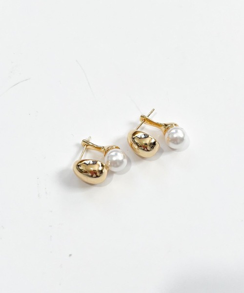 yu-ka（ユーカ）の「YU-KA:パールキャッチ 2WAYピアス Pearl catch 2way pierce（ピアス（両耳用）・レディース・シルバー/ゴールド・FREE）」の4枚目の写真