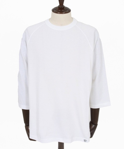 No Rain No Rainbow（ノーレインノーレインボー）の「mt10387-half sleeve T-shirt ラグランスリーブカットソー(NR26S-26)（Tシャツ/カットソー・メンズ・ストーン/ホワイト/ブラック・L/XL/M/S）」の6枚目の写真