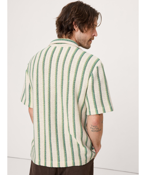 Banana Republic（バナナリパブリック）の「ストライプ ニット リゾートシャツ（シャツ/ブラウス・メンズ・グリーン・XL/L/M/S）」の2枚目の写真