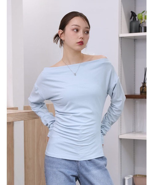 fifth（フィフス）の「サイドギャザーレディーカットソー（Tシャツ/カットソー・レディース・ライトブルー/ピンク/ブラック・M）」の21枚目の写真