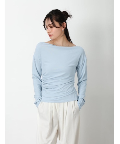 fifth（フィフス）の「サイドギャザーレディーカットソー（Tシャツ/カットソー・レディース・ライトブルー/ピンク/ブラック・M）」の7枚目の写真