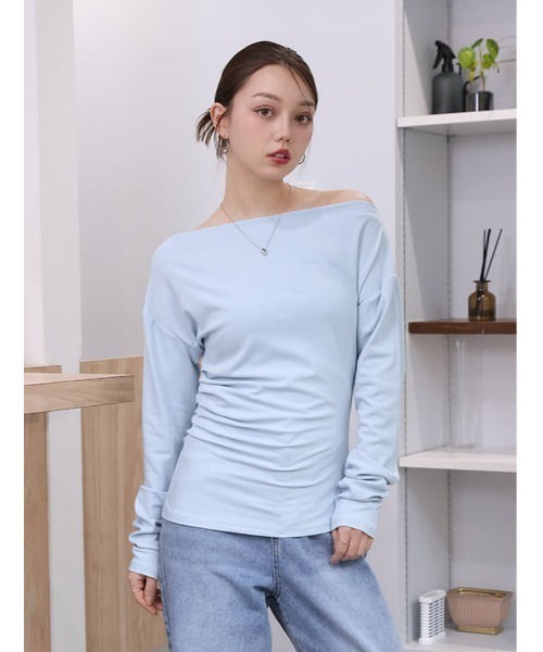 fifth（フィフス）の「サイドギャザーレディーカットソー（Tシャツ/カットソー・レディース・ライトブルー/ピンク/ブラック・M）」の22枚目の写真
