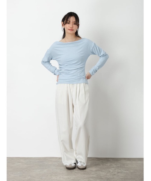 fifth（フィフス）の「サイドギャザーレディーカットソー（Tシャツ/カットソー・レディース・ライトブルー/ピンク/ブラック・M）」の10枚目の写真