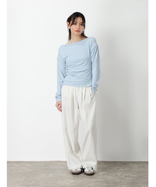 fifth（フィフス）の「サイドギャザーレディーカットソー（Tシャツ/カットソー・レディース・ライトブルー/ピンク/ブラック・M）」の13枚目の写真