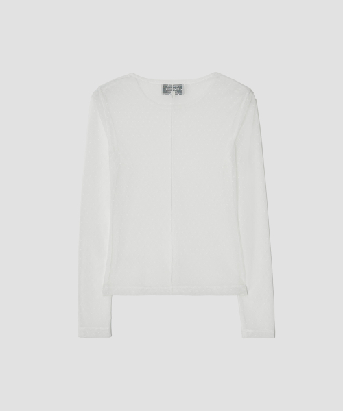 ROLAROLA(ロラロラ)の「DOT SHEER LONG SLEEVE WHITE(Tシャツ/カットソー・レディース・ホワイト・SMALL/MEDIUM)」の2枚目の写真