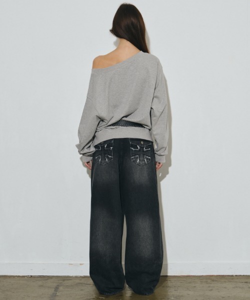 Midnight Move(ミッドナイトムーブ)の「A'GEM/9 × .kom 『MIDNIGHT MOVE/ミッドナイトムーブ』 eyelet mtm /アイレットスウェットシャツ(スウェット・レディース・ブラック/グレー・FREE)」の8枚目の写真