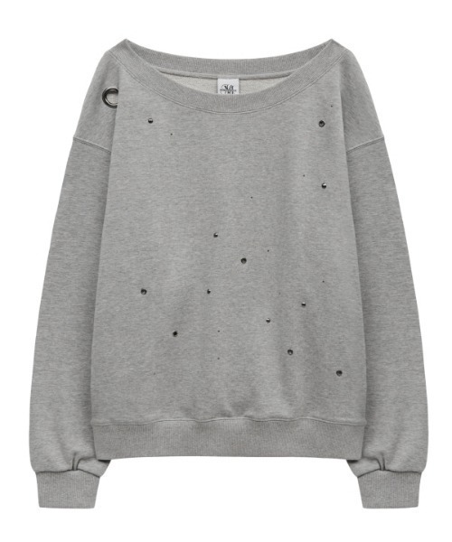 Midnight Move(ミッドナイトムーブ)の「A'GEM/9 × .kom 『MIDNIGHT MOVE/ミッドナイトムーブ』 eyelet mtm /アイレットスウェットシャツ(スウェット・レディース・ブラック/グレー・FREE)」の15枚目の写真