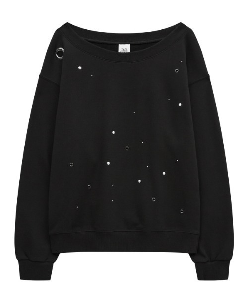 Midnight Move(ミッドナイトムーブ)の「A'GEM/9 × .kom 『MIDNIGHT MOVE/ミッドナイトムーブ』 eyelet mtm /アイレットスウェットシャツ(スウェット・レディース・ブラック/グレー・FREE)」の18枚目の写真