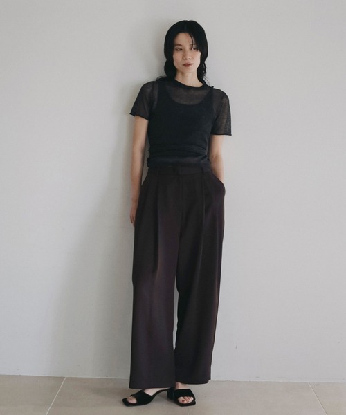 anuke（アンヌーク）の「Twill Satin Pants（その他パンツ・レディース・ベージュ/ブラック/ブラウン・38inch/36inch）」の4枚目の写真