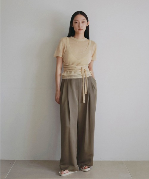 anuke（アンヌーク）の「Twill Satin Pants（その他パンツ・レディース・ベージュ/ブラック/ブラウン・38inch/36inch）」の8枚目の写真