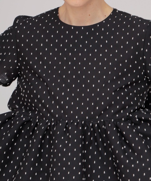 TSURU by Mariko Oikawa(ツルバイマリコオイカワ)の「TSURU by Mariko Oikawa / Maple(ドット柄ハーフスリーブブラウス BL-1264682)(シャツ/ブラウス・レディース・ブラック・36)」の4枚目の写真