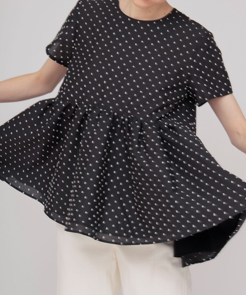 TSURU by Mariko Oikawa(ツルバイマリコオイカワ)の「TSURU by Mariko Oikawa / Maple(ドット柄ハーフスリーブブラウス BL-1264682)(シャツ/ブラウス・レディース・ブラック・36)」の7枚目の写真