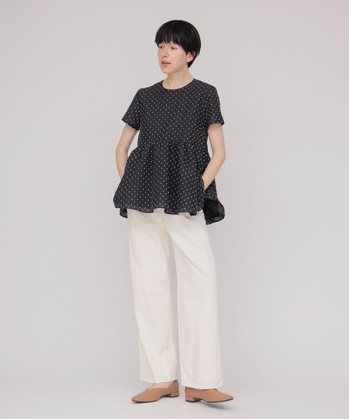 TSURU by Mariko Oikawa(ツルバイマリコオイカワ)の「TSURU by Mariko Oikawa / Maple(ドット柄ハーフスリーブブラウス BL-1264682)(シャツ/ブラウス・レディース・ブラック・36)」の8枚目の写真