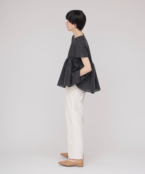 TSURU by Mariko Oikawa(ツルバイマリコオイカワ)の「TSURU by Mariko Oikawa / Maple(ドット柄ハーフスリーブブラウス BL-1264682)(シャツ/ブラウス・レディース・ブラック・36)」の9枚目の写真
