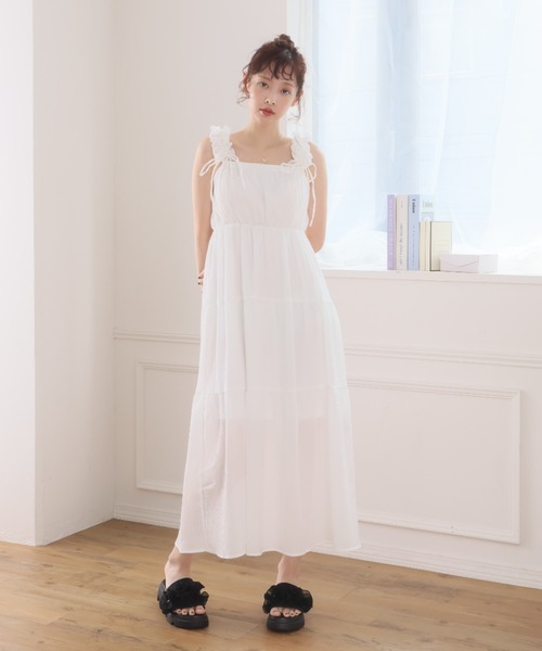 VIVIAN（ヴィヴィアン）の「シアーフリル厚底サンダル（サンダル・レディース・ブラック/アイボリー・S/M/L/LL）」の20枚目の写真