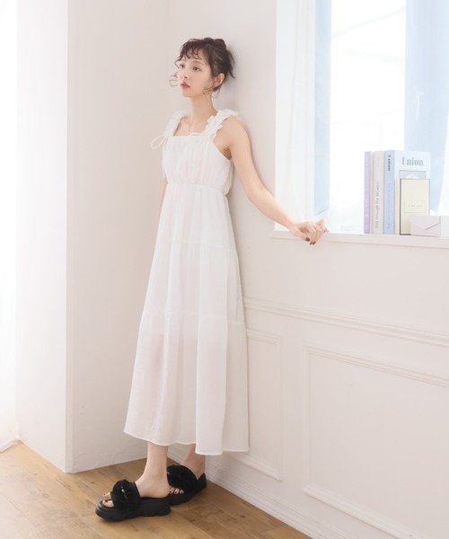 VIVIAN（ヴィヴィアン）の「シアーフリル厚底サンダル（サンダル・レディース・ブラック/アイボリー・S/M/L/LL）」の22枚目の写真