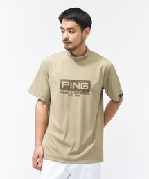 ピン  ピンホールメッシュ半袖ハイネックシャツ
