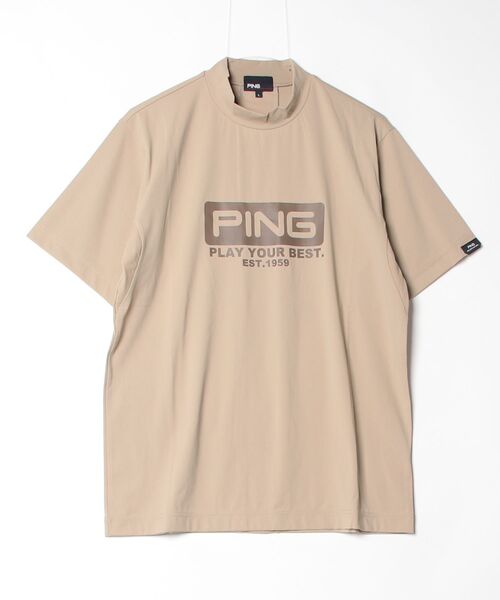 PING（ピン）の「ピン  ピンホールメッシュ半袖ハイネックシャツ（Tシャツ/カットソー・メンズ・グレー/ベージュ/ブラック・3L/LL/L/M/S）」の12枚目の写真